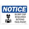 Signmission OSHA Sign, Bump Caps Req Beyond Point, 10in X 7in Plastic, 10" W, 7" H, Landscap OS-NS-P-710-L-10399 - alternate 1